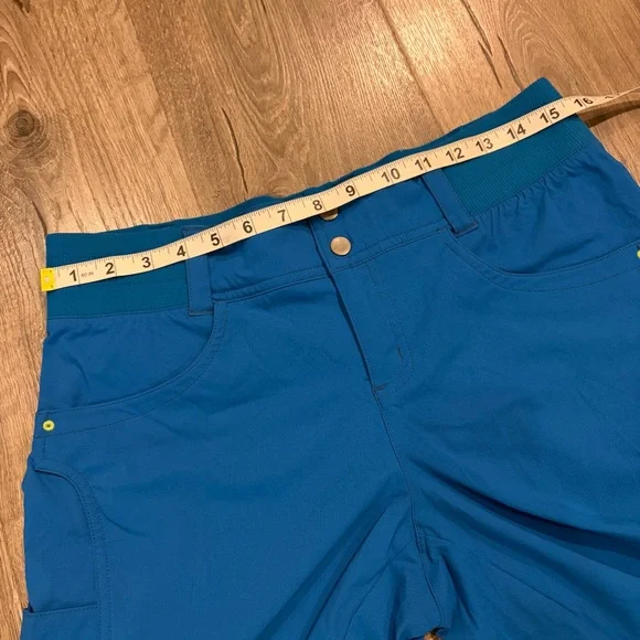 Title Nine Clamber Capri Pant 10 Women Blue Stretch Gorpcore Hiking Travel Nylon - Picture 12 of 16